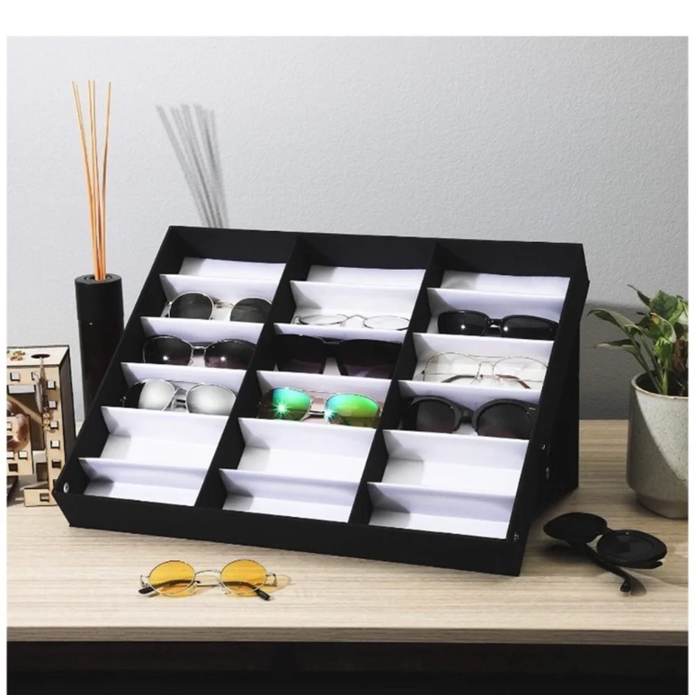 Sunglasses Organizer Stand, 18 Slot Display Case
